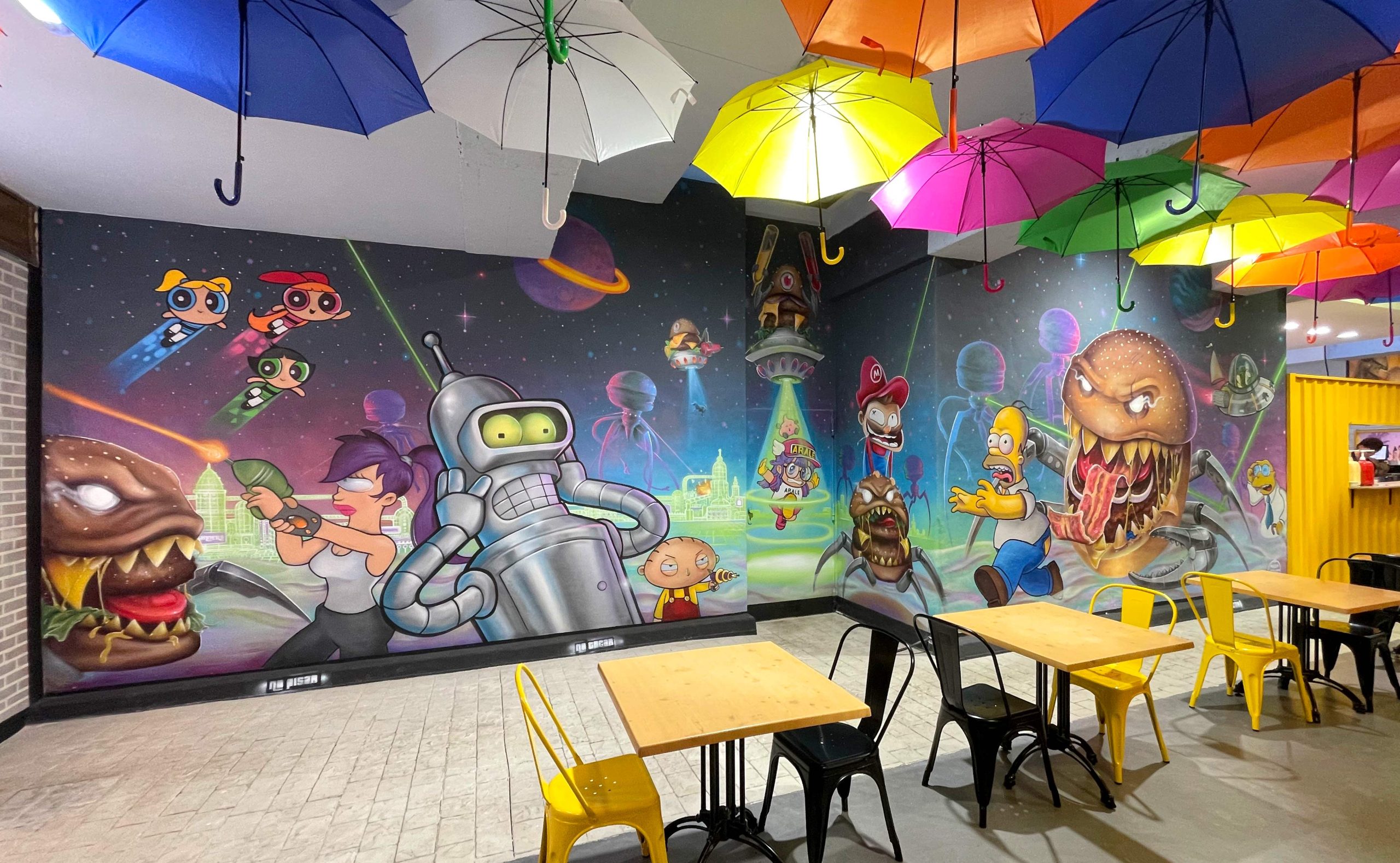 Mural Hamburguesería Sinners